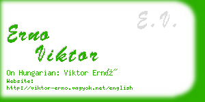 erno viktor business card